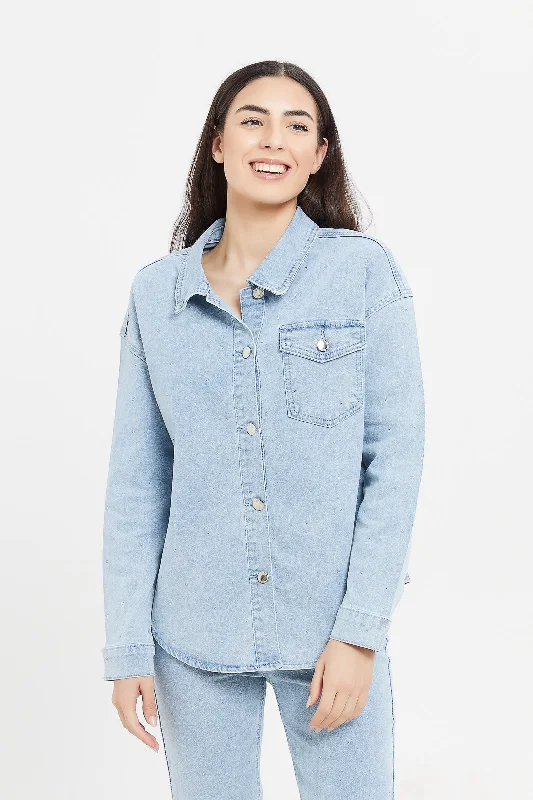 Women Blue Denim Shirt