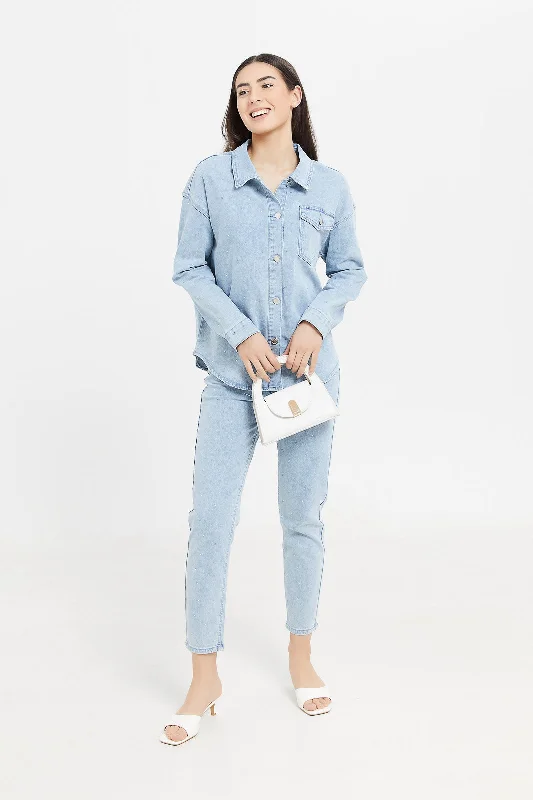 Women Blue Denim Shirt