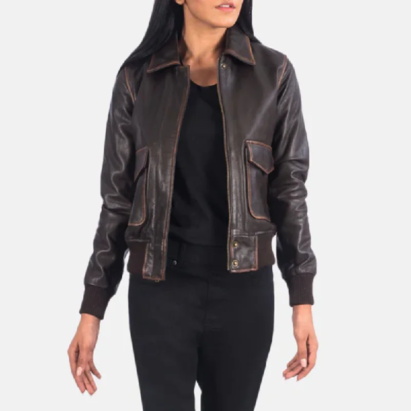 Brown Westa A-2 Bomber Leather Jacket