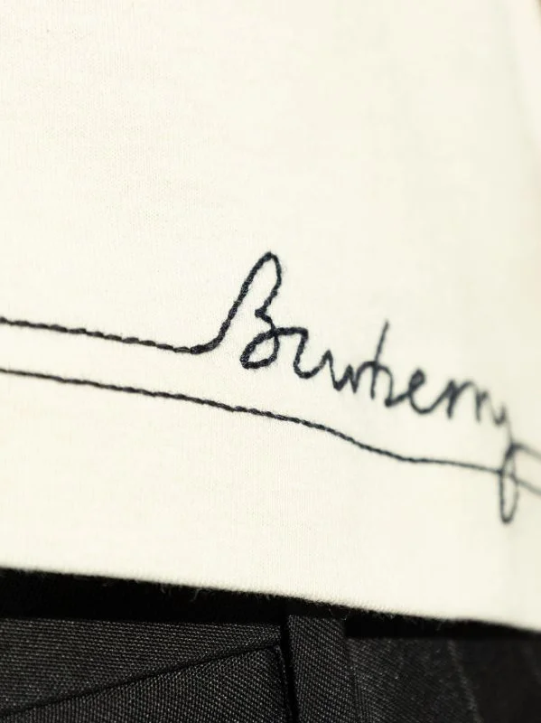 BURBERRY Women Embroidered Cotton T-shirt