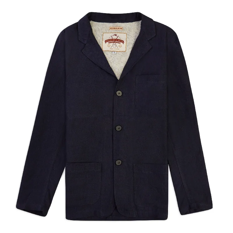 Burrows & Hare Linen Blazer - Indigo