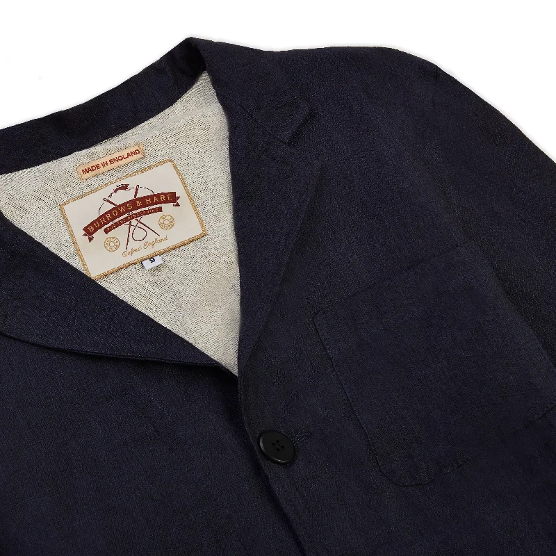 Burrows & Hare Linen Blazer - Indigo