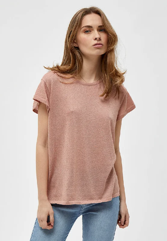 MSCarlina Knit T-Shirt - Powder Rose Lurex