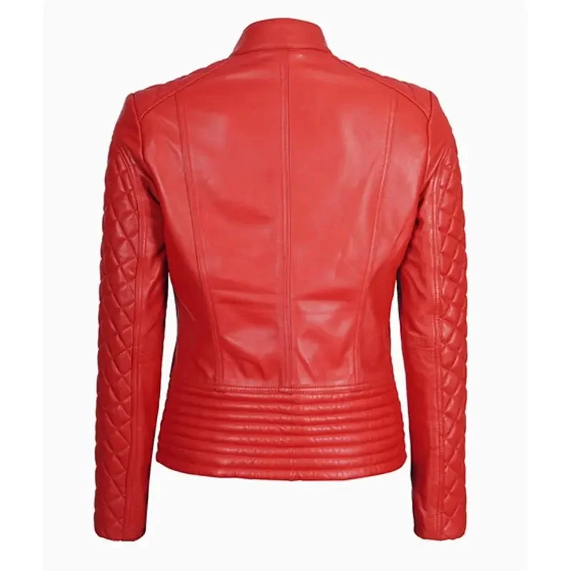 Classic Red Leather Women's Jacket