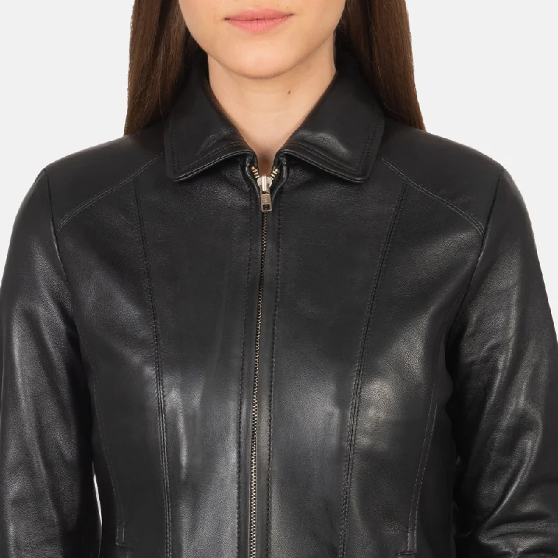 New Women Flight Black Leather Jacket