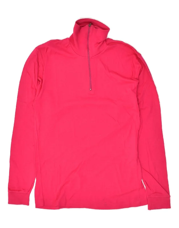 CONTE OF FLORENCE Womens Zip Neck Pullover Tracksuit Top IT 46 Large Pink