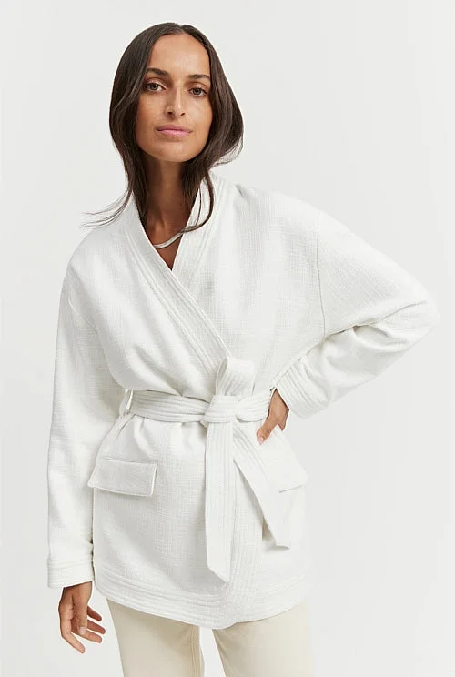 COUNTRY ROAD - Heavy cotton wrap jacket! 8-10