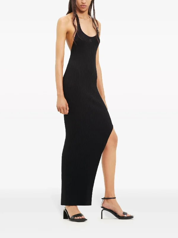 COURRÈGES Women Holistic Buckle Rib Knit Long Dress