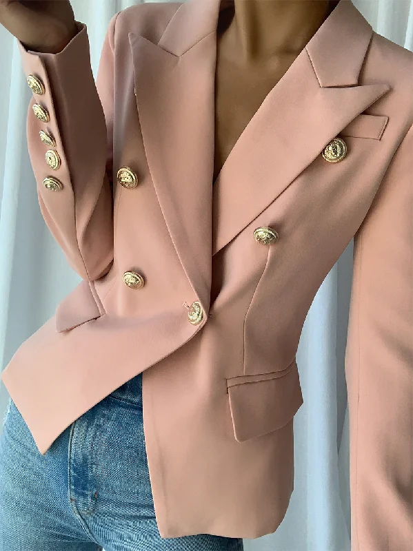 Double Breasted Blazer in Nude