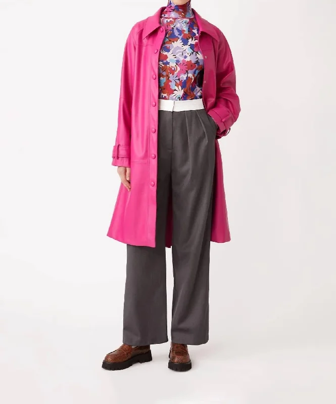 Eddy Trench Coat In Fuschia