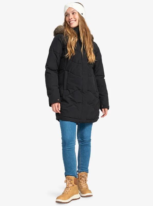 Ellie Longline Winter Jacket - True Black