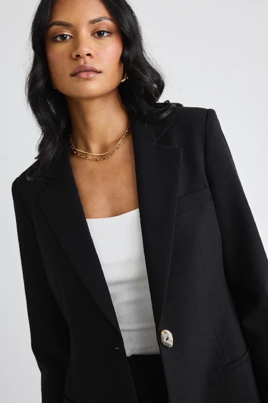 Enough Black Textured Fitted Blazer