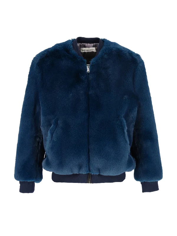 faux-fur bomber jacket