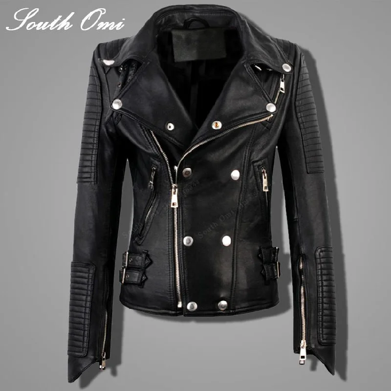 Genuine Leather Jacket Women Real Sheepskin