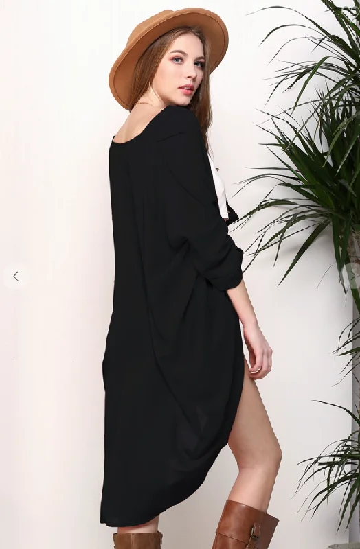 Half Sleeve Loose Fit Long Chiffon Kimono Cardigan