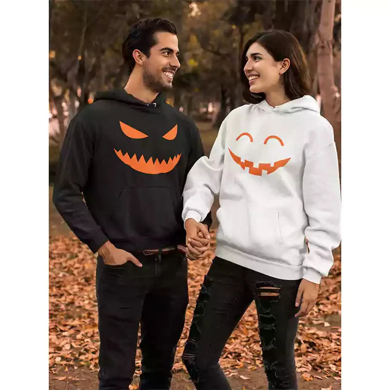 Halloween 2023 Black and White Couple Hoodie