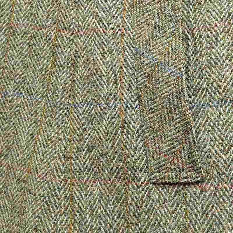 Eliz Scott Harris Tweed Long Coat Green