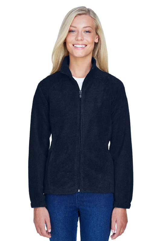 Harriton Womens Pill Resistant Fleece Full Zip Jacket - Navy Blue