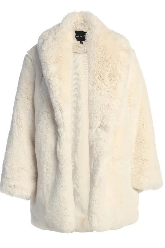 Ivory Refined Faux Fur Oversized Coat