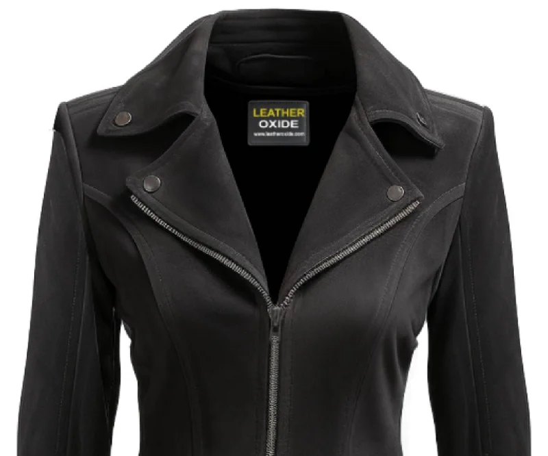 Ixchel Black Women Suede Leather Jacket