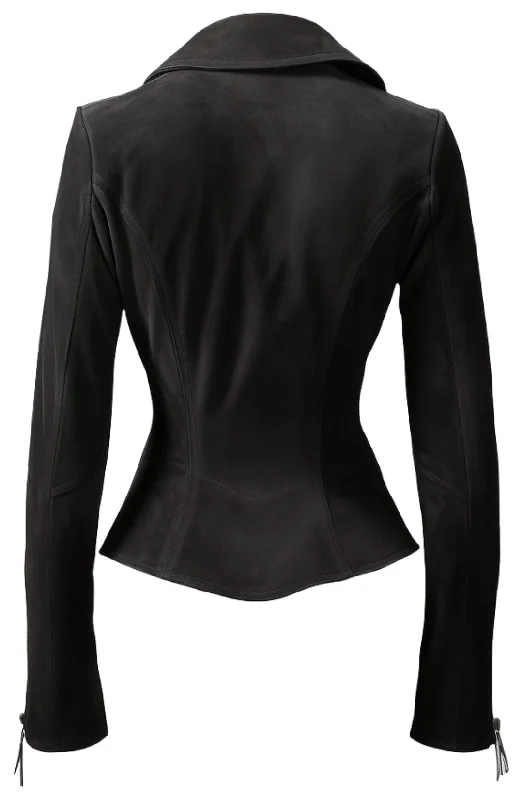 Ixchel Black Women Suede Leather Jacket