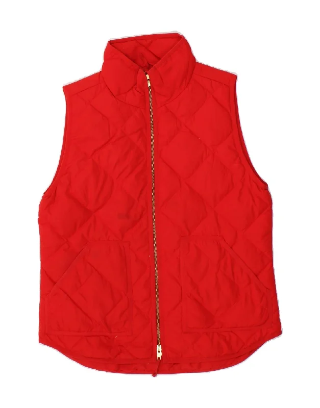 J. CREW Womens Quilted Gilet UK 10 Small Red Polyester