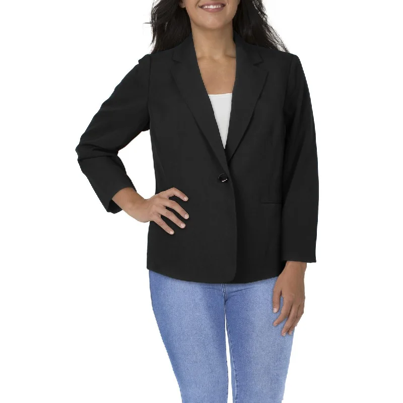 Le Suit Womens Plus Solid  One-Button Blazer