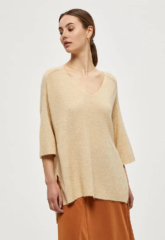 Letty V-neck Pullover - Brazilian Sand Melange