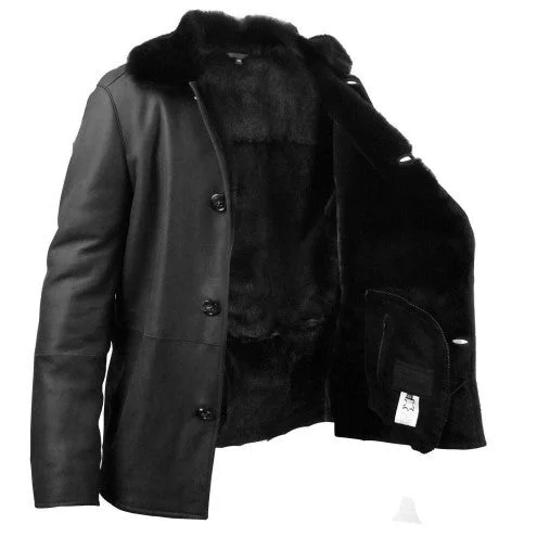 Men's Shearling Single Breasted Car Jacket