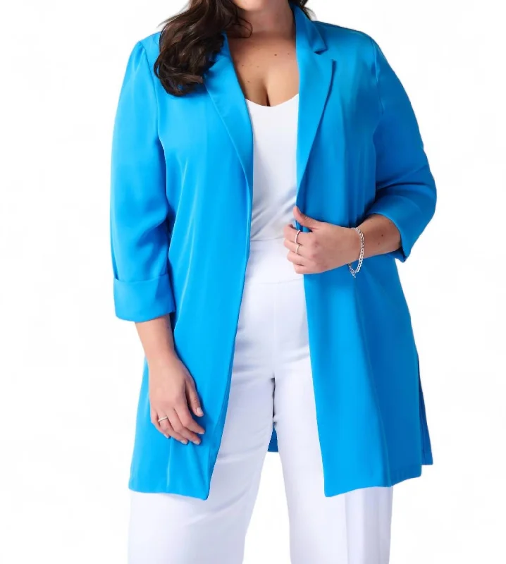 Open Front Jacket In French Blue