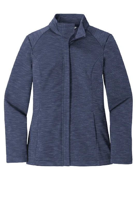 Port Authority Womens Stream Wind & Water Resistant Full Zip Jacket - Heather Dress Blue Navy