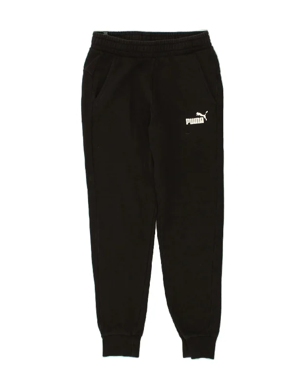 PUMA Womens Tracksuit Trousers Joggers UK 14 Medium Black Cotton