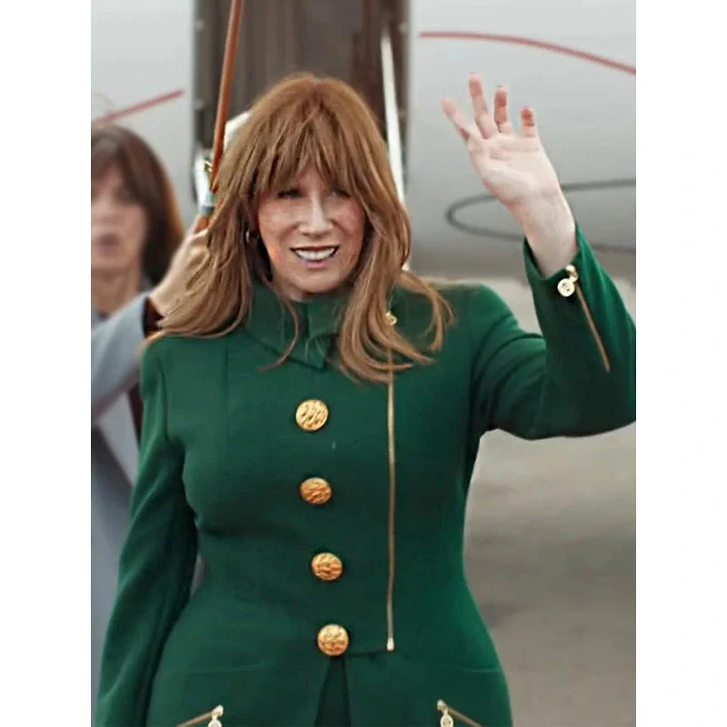 Queen Of Oz 2023 Catherine Tate Green Coat