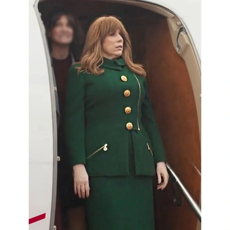 Queen Of Oz 2023 Catherine Tate Green Coat