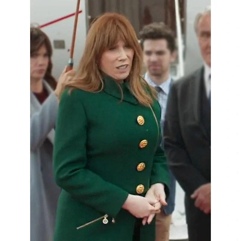 Queen Of Oz 2023 Catherine Tate Green Coat