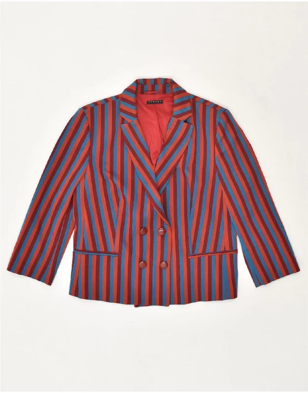 SISLEY Womens Double Breasted Blazer Jacket UK 14 Medium Red Striped