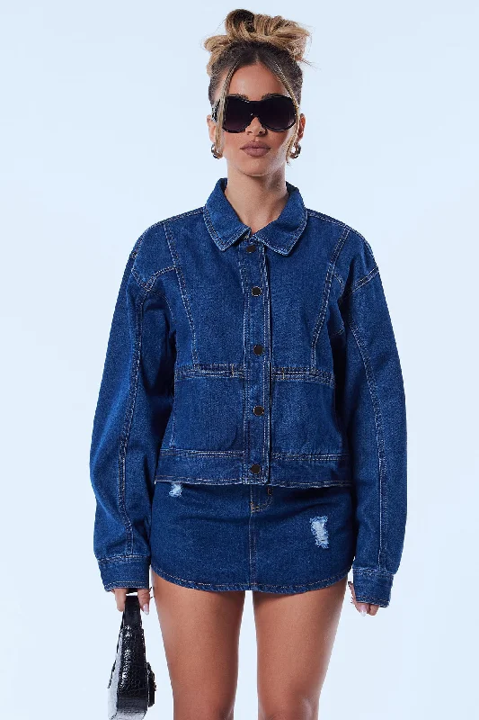 Step It Up Denim Jacket - Dark Wash