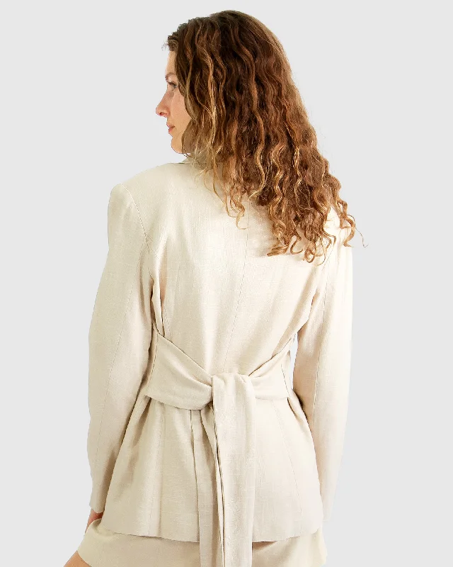 Synergy Wrap Blazer - Natural