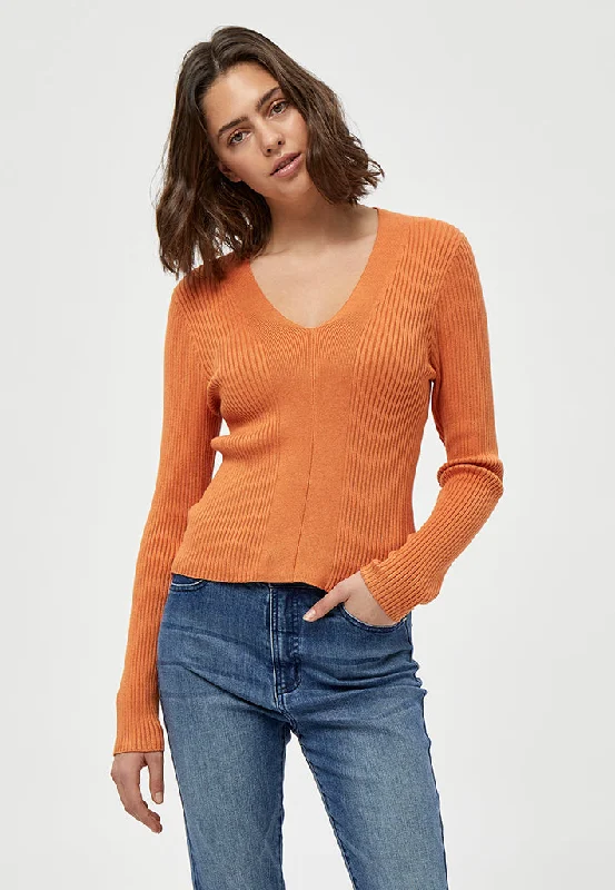 PCTana Rib Pullover - Peach Caramel