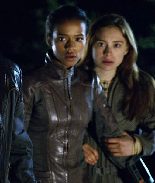 Taylor Russell Brown Leather Jacket Lost In Space