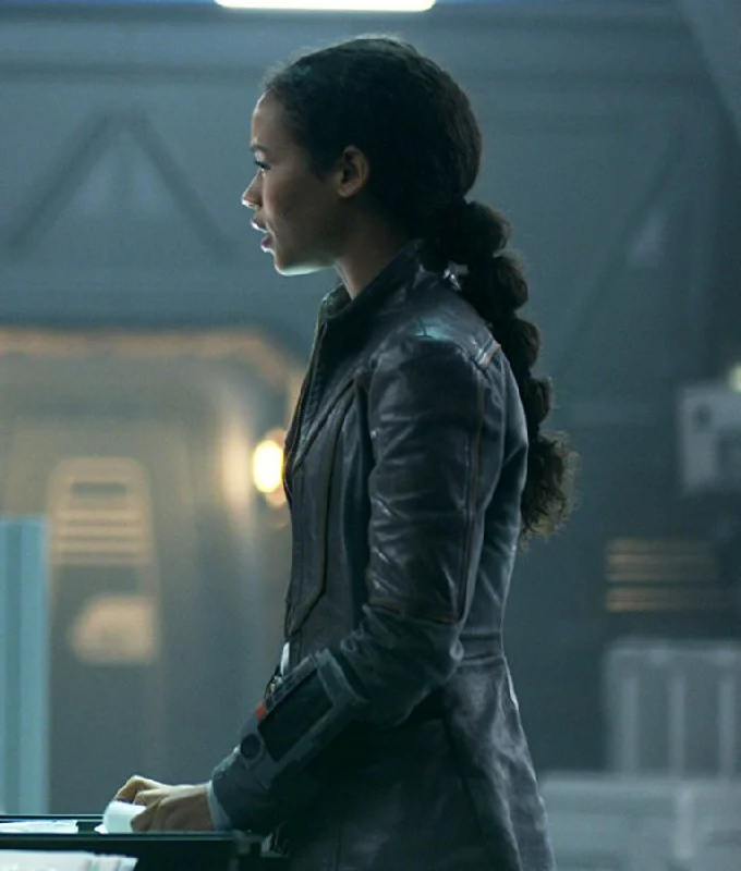 Taylor Russell Brown Leather Jacket Lost In Space