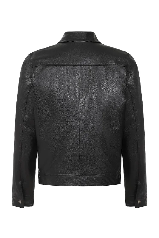 The Rider Zip Up | Black Leather