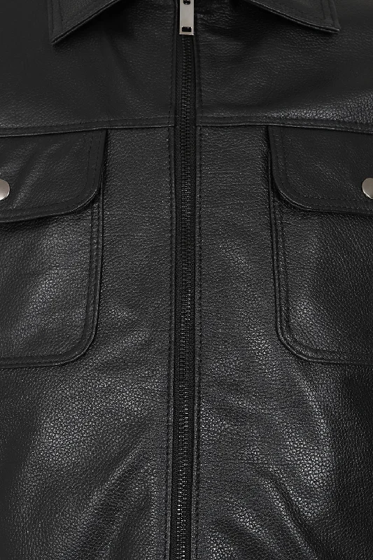 The Rider Zip Up | Black Leather