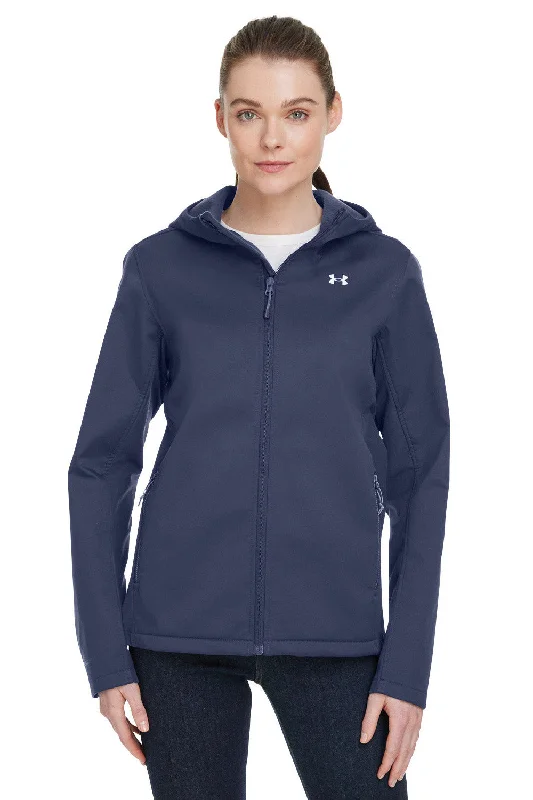 Under Armour Womens CGI Shield 2.0 Windproof & Waterproof Full Zip Hooded Jacket - Midnight Navy Blue