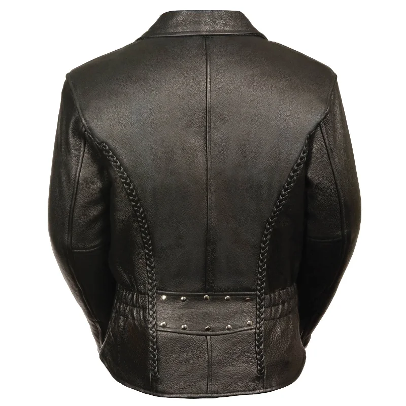 Women’s Black Jacket w/ Braid & Stud Back Detailing