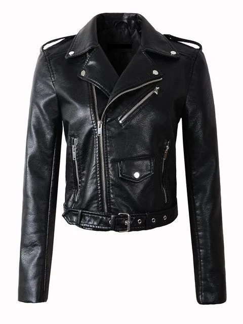 Womens Azalea Genuine Lambskin Biker Leather Jacket