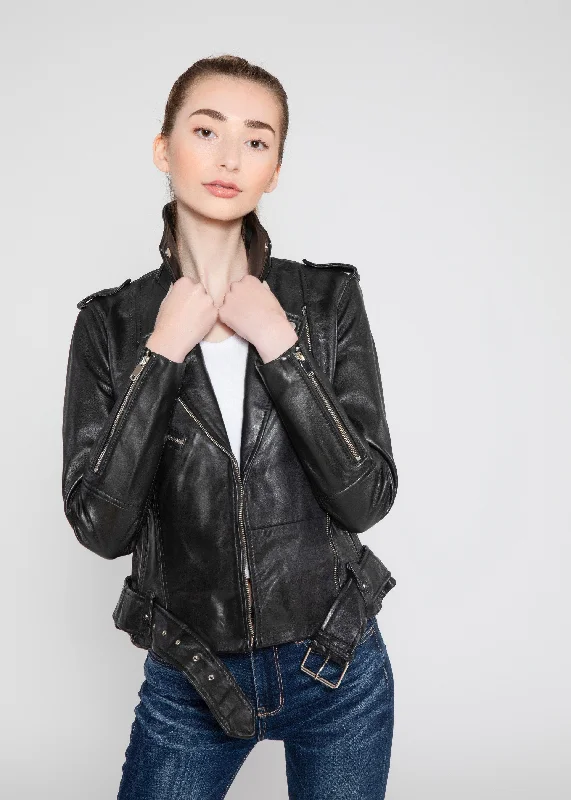 Womens Moto Nappa Leather Jacket