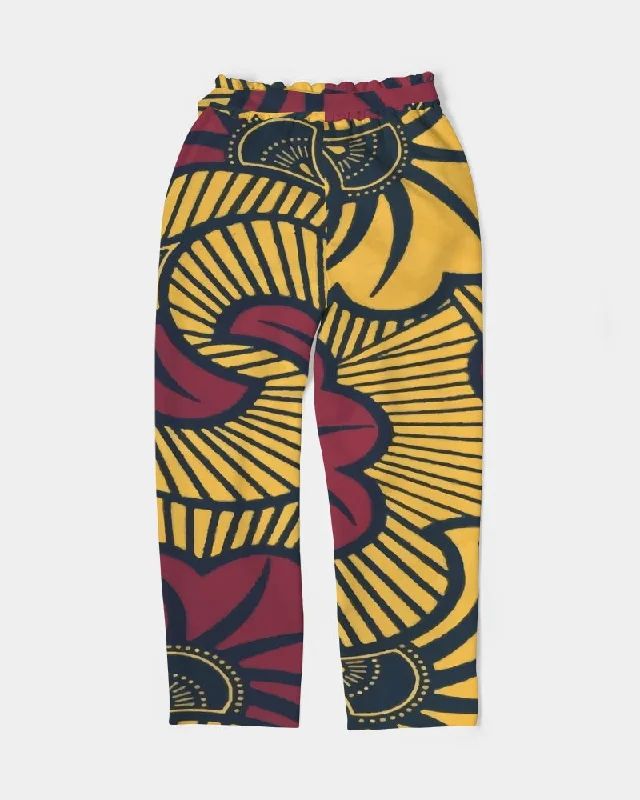 AKH African Fleurs Rouges Women's Belted Tapered Pants