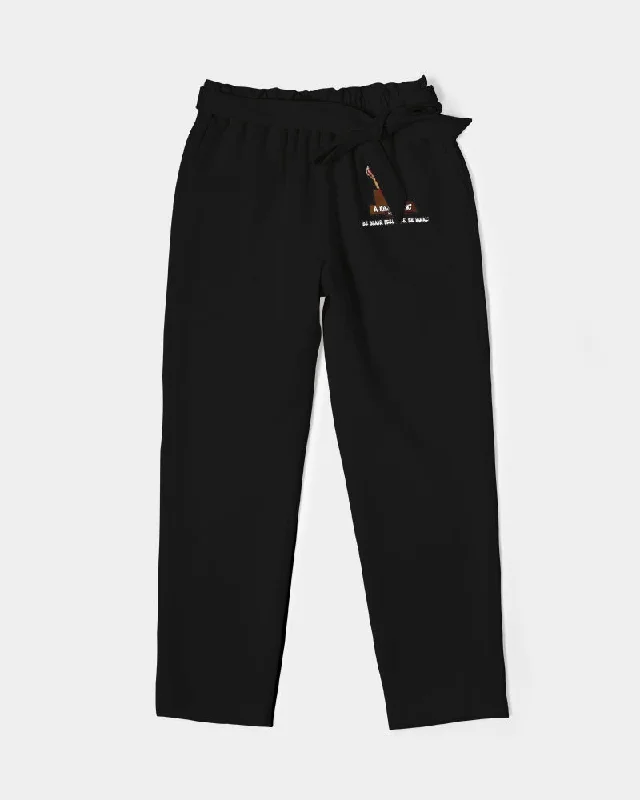 AKH Black Women's Belted Tapered Pants