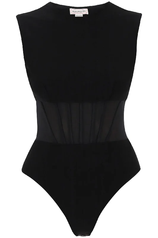 Alexander mcqueen hybrid bodysuit 753598 QLACL BLACK